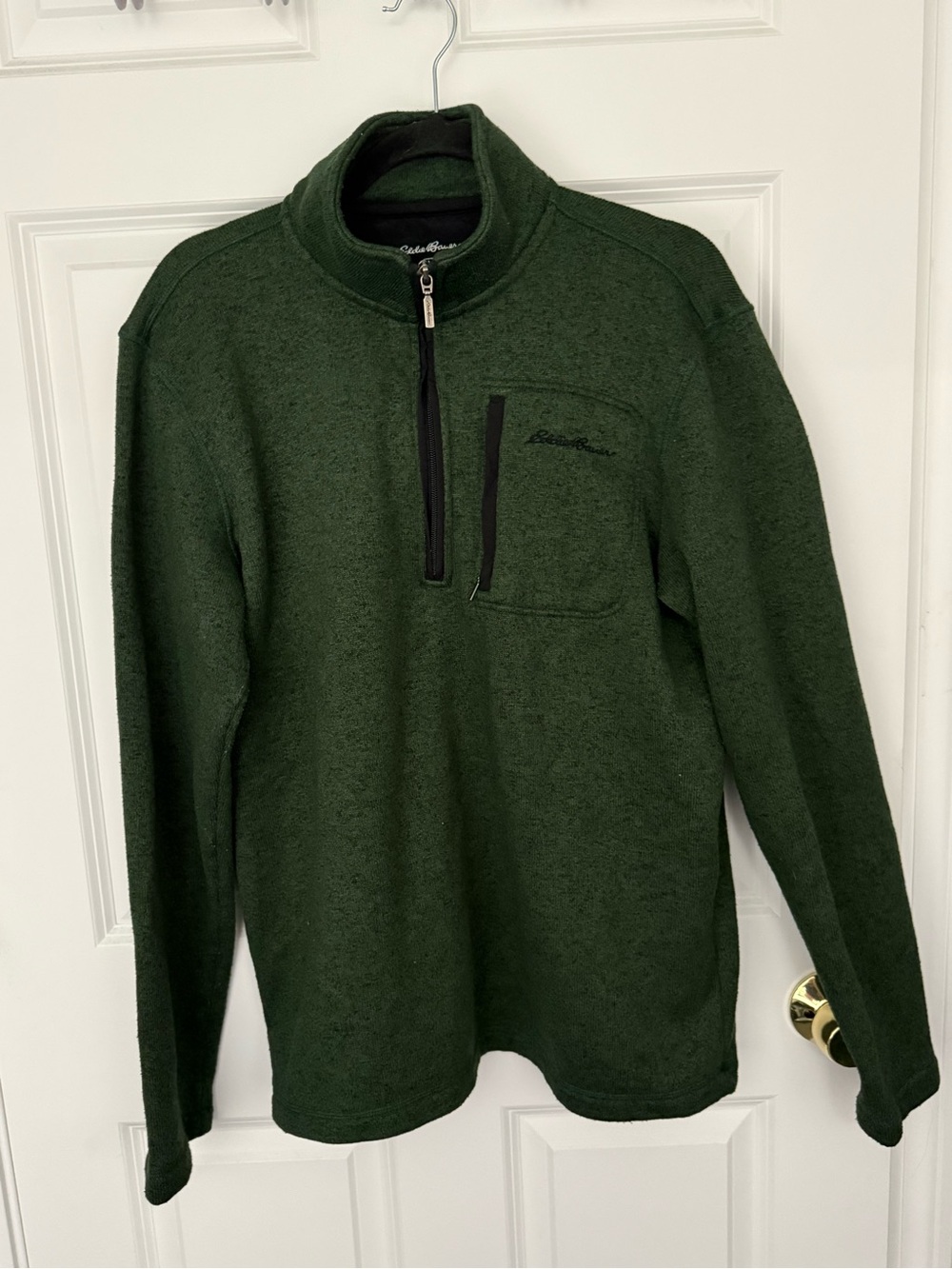 Eddie Bauer Men’s Forest Green Half-Zip Fleece Pullover